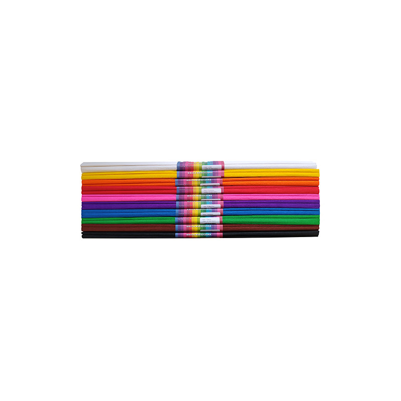 Happy Color bibuła marszczona 10 kolorów 50x200 cm - sklep plastyczny