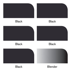 Winsor & Newton promarker black & blender set of 6 markers