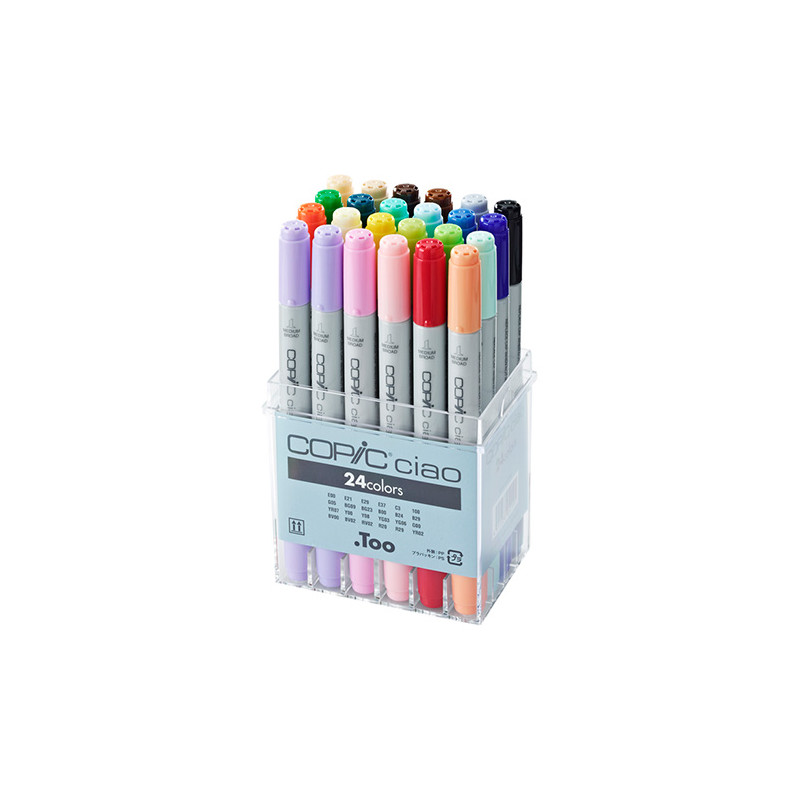 Copic ciao zestaw 24 dwustronnych pisaków - sklep plastyczny - szał dl