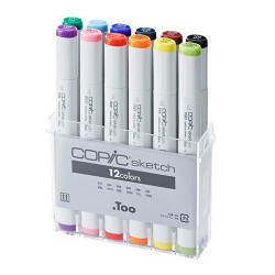 Copic sketch basic zestaw 12 dwustronnych pisaków - sklep plastyczny -
