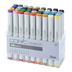 Copic sketch zestaw 36 dwustronnych pisaków - sklep plastyczny - szał