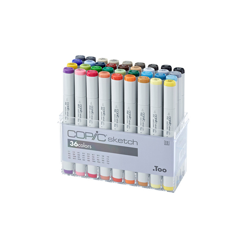 Copic sketch zestaw 36 dwustronnych pisaków - sklep plastyczny - szał