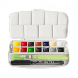Kuretake Gansai Tambi set of 14 half-tufted watercolors