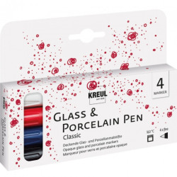 Kreul glass & porcelain classic fine set of 4 markers.