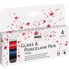 Kreul glass & porcelain classic fine set of 4 markers.