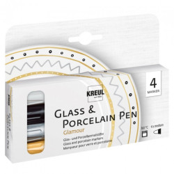 Kreul glass & porcelain glamor medium set of 4 markers
