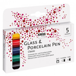 Kreul glass & porcelain classic zestaw 5 pisaków - sklep plastyczny -