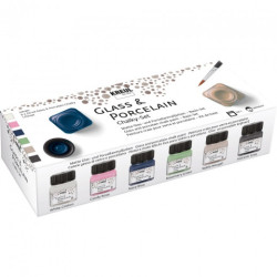 Kreul glass & porcelain chalky komplet 6x20ml - sklep plastyczny - sza