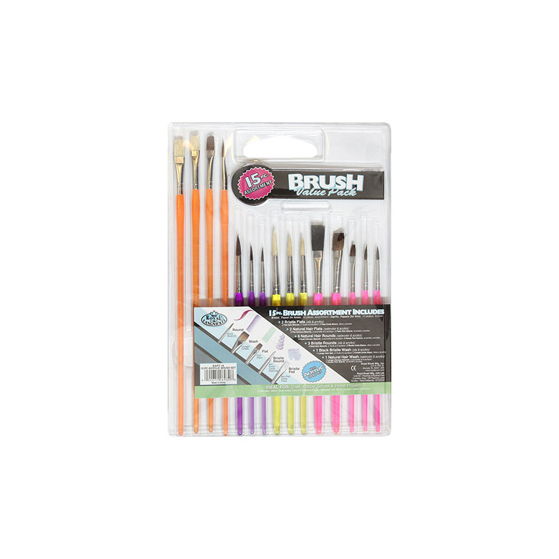 The set of 12 brushes with  natural hair - plastic handle SZAŁ DLA PLA