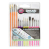 The set of 12 brushes with  natural hair - plastic handle SZAŁ DLA PLA