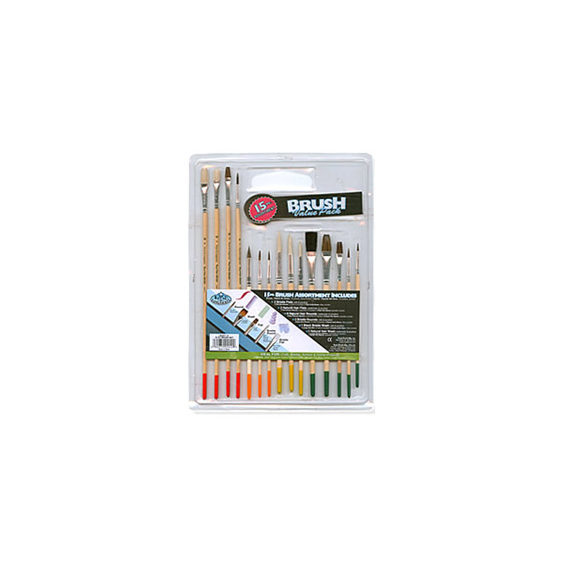 The set of 12 brushes  with natural hair - wooden handel SZAŁ DLA PLAS