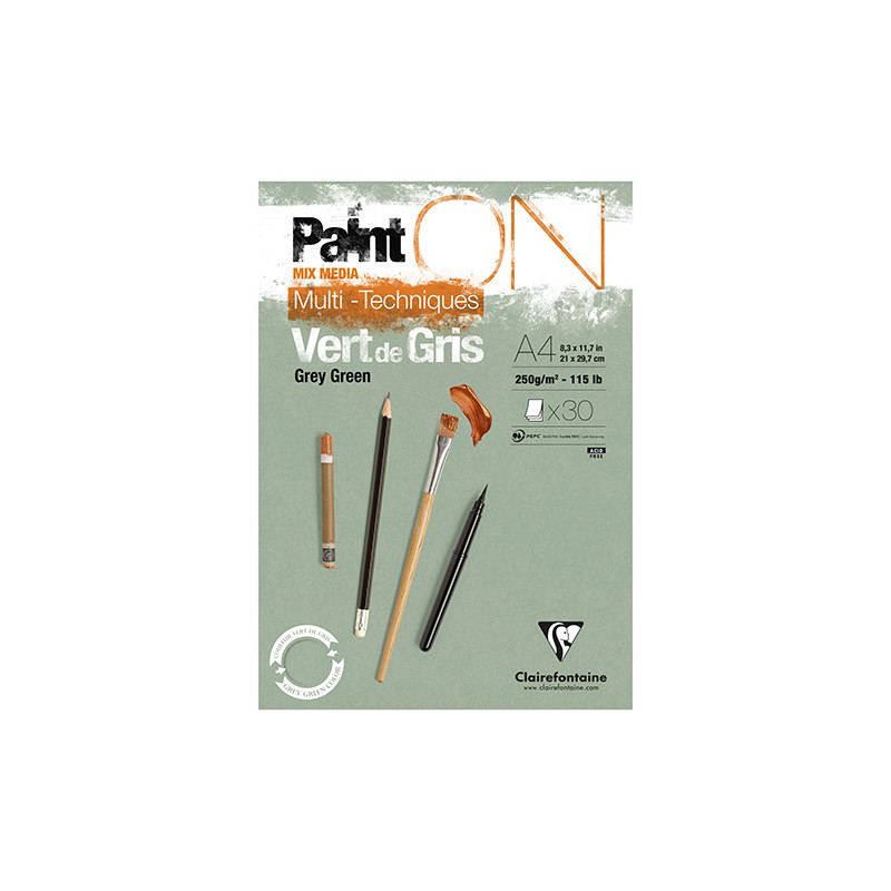 Clairefontaine point vertede gris block mix media 250g