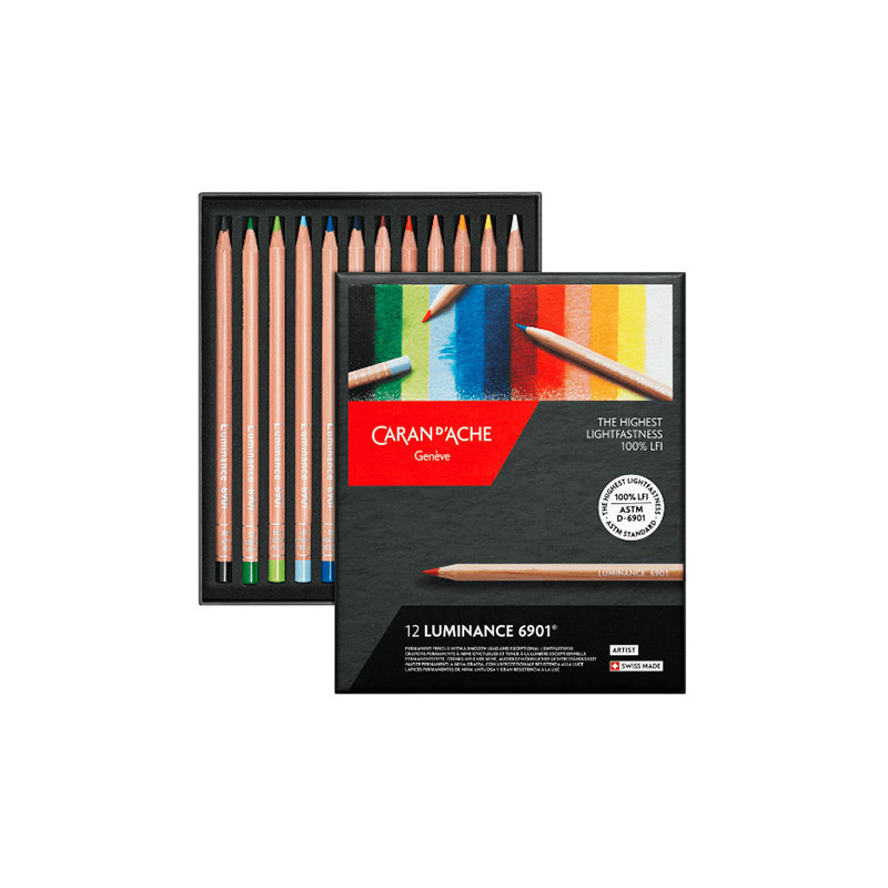 Caran D'ache luminance 6901 zestaw 12 kredek -sklep plastyczny - szał