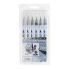Kuretake clean color real brush cool gray zestaw 6 pisaków - sklep pla