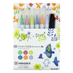 Kuretake clean color real brush natura 6pcs + mangaka