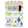 Kuretake clean color real brush natura 6szt+mangaka - sklep plastyczny