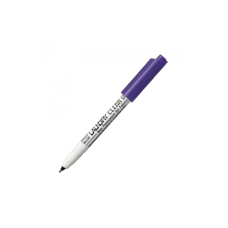Kuretake zig laudry clear purple fabric marker washable