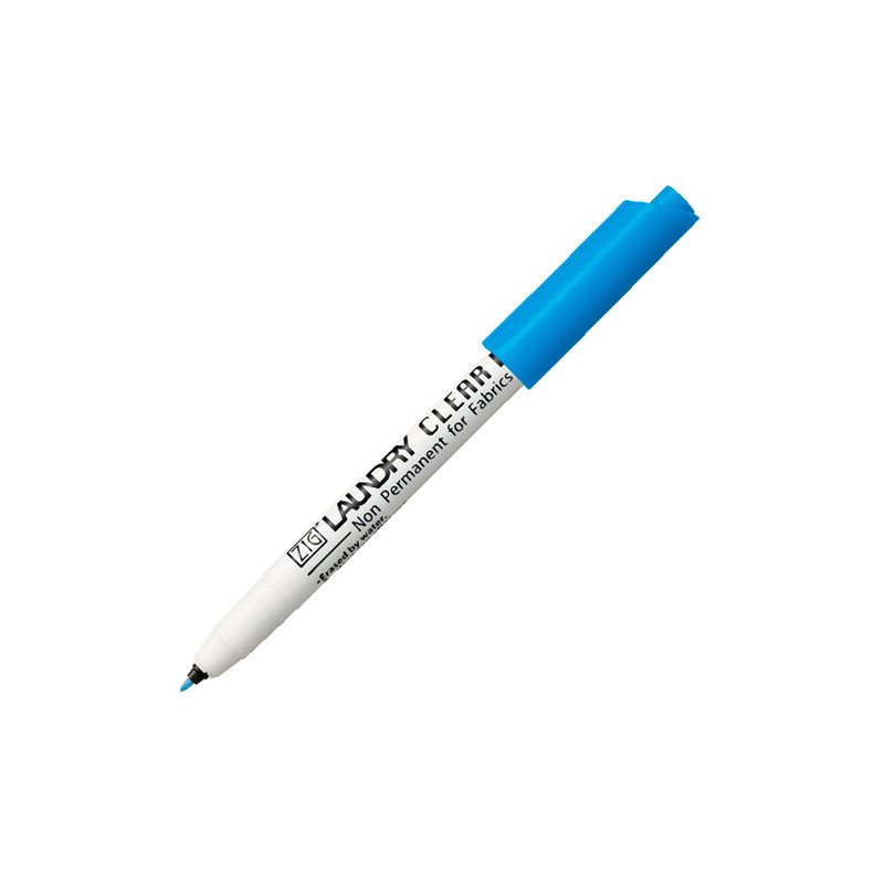 Kuretake zig laudry clear blue fabric marker, washable