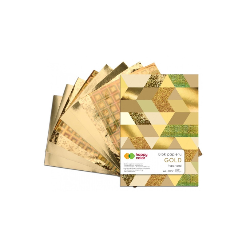Blok Happy Color gold 6 różnych wzorów A4 150-230g 10ark - sklep plast