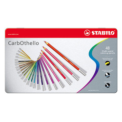 Stabilo carbothello set of 48 dry pastels in a metal opa crayon
