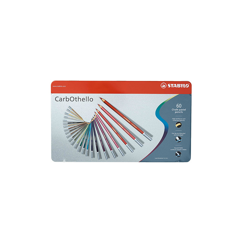 Stabilo carbothello set of 60 dry pastels in a metal opa