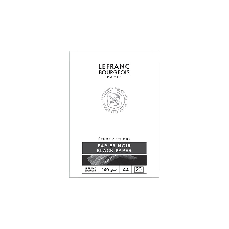 Block Lefranc&Bourgeois studio with black paper 140g 20 sheets