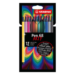 Stabilo pen 68 arty 12 sztuk w kartonowym etui - sklep plastyczny - sz