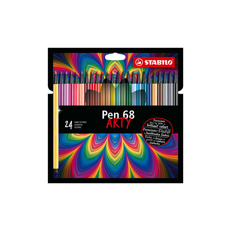 Stabilo pen 68 arty 24 sztuki w kartonowym etui - sklep plastyczny - s