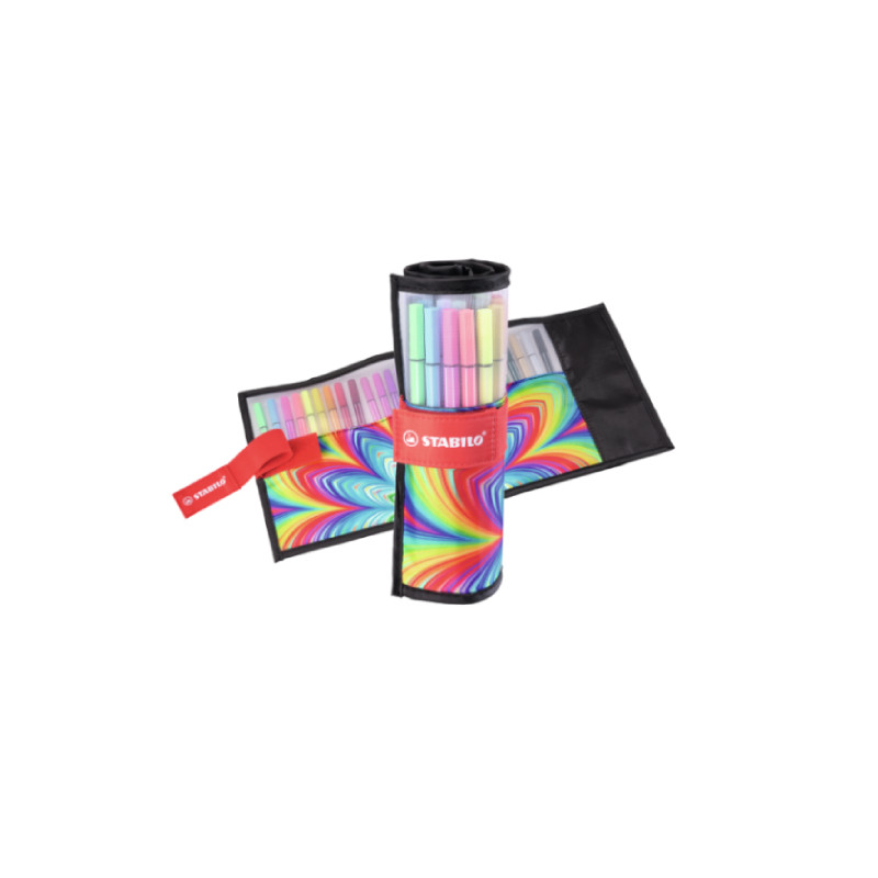 Stabilo pen 68 arty set of 25 in a roll-up case