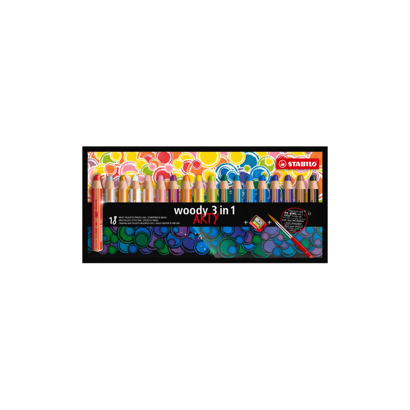 Stabilo woody 3in1 arty pencils 18 colors
