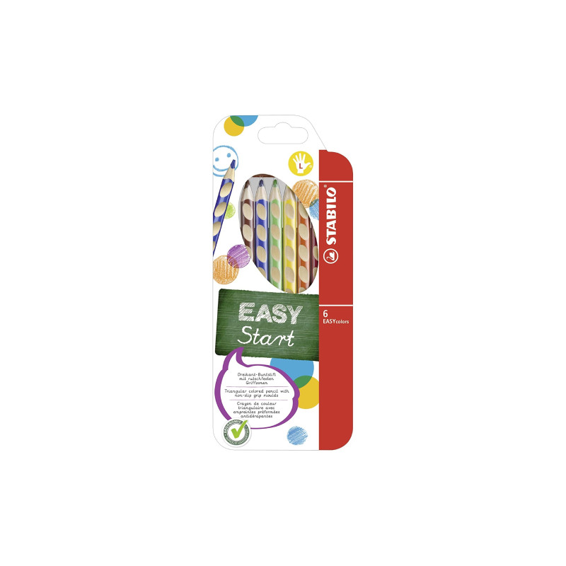 Stabilo easycolors zestaw 6 kredek dla leworęcznych - sklep plastyczny