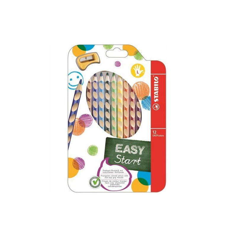 Stabilo easycolors zestaw 12 kredek dla leworęcznych - sklep plastyczn