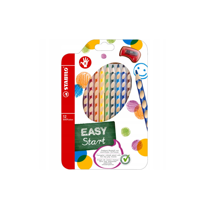 Stabilo easycolors zestaw 12 kredek dla praworęcznych - sklep plastycz
