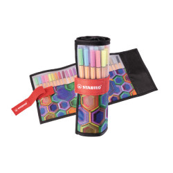 Stabilo pen 88 zestaw 25 sztuk w zwijanym etui - sklep plastyczny - sz