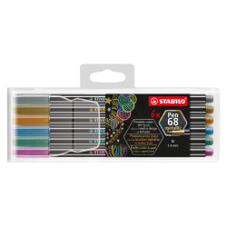 Stabilo pen 68 set of 6 metallic fineliners