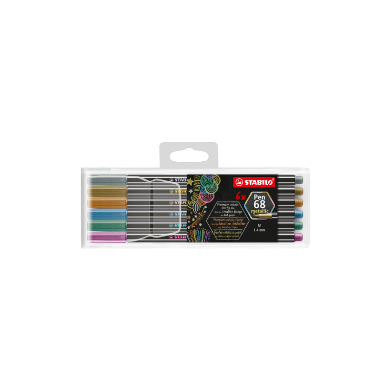 Stabilo pen 68 metallic zestaw 6 metalicznych cienkopisów - sklep plas