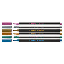 Stabilo pen 68 metallic zestaw 6 metalicznych cienkopisów - sklep plas