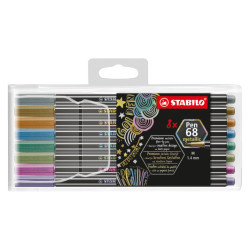 Stabilo pen 68 set of 8 metallic fineliners