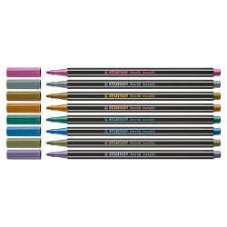 Stabilo pen 68 set of 8 metallic fineliners