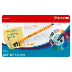 Stabilo point 88 zestaw 50 cienkopisów w metalowym pudełku  - sklep pl