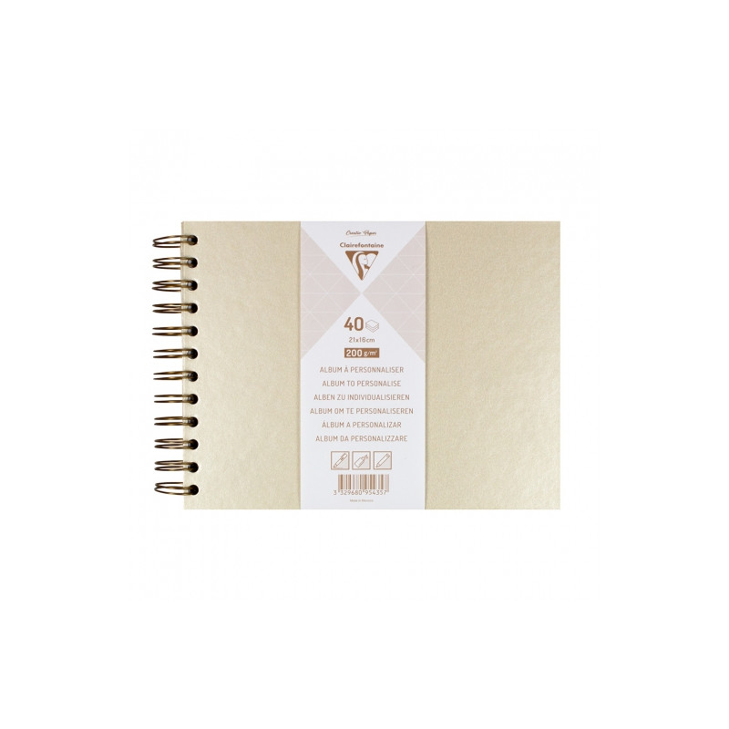 Clairefontaine iridescent ivory album na spirali 200g 40ark - sklep pl