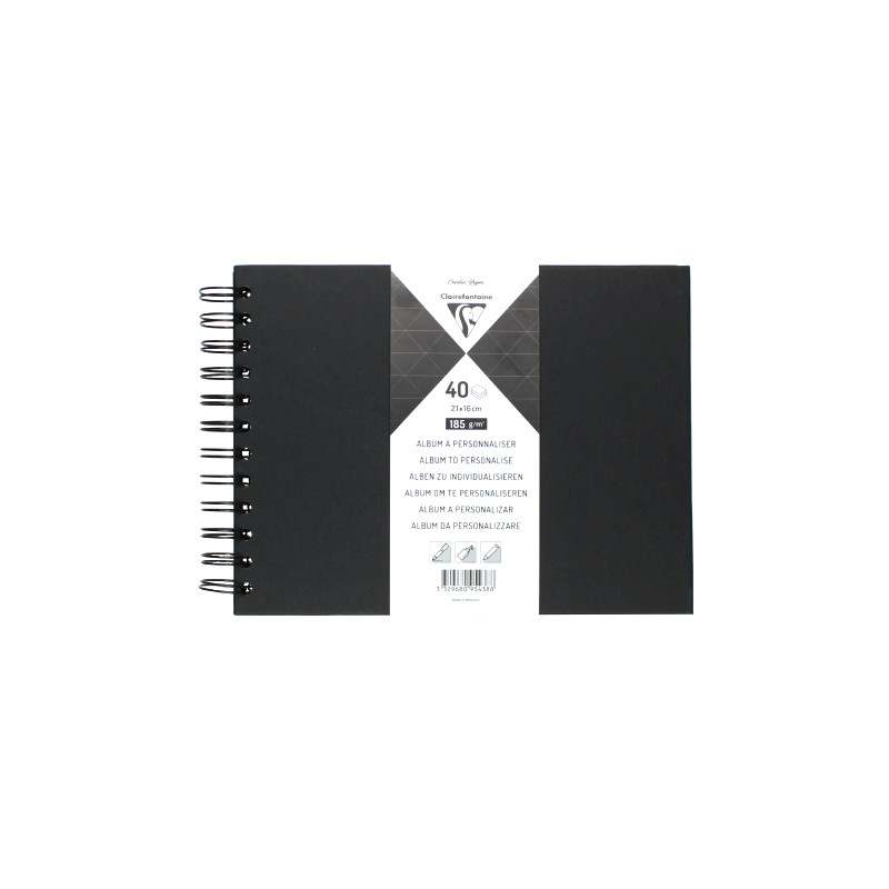 Clairefontaine black album na spirali 185g 40ark - sklep plastyczny -