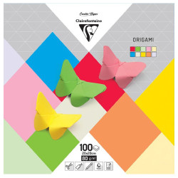 Clairefontaine papier origami basic 20x20 80g 100ark 10 kolorów - skle