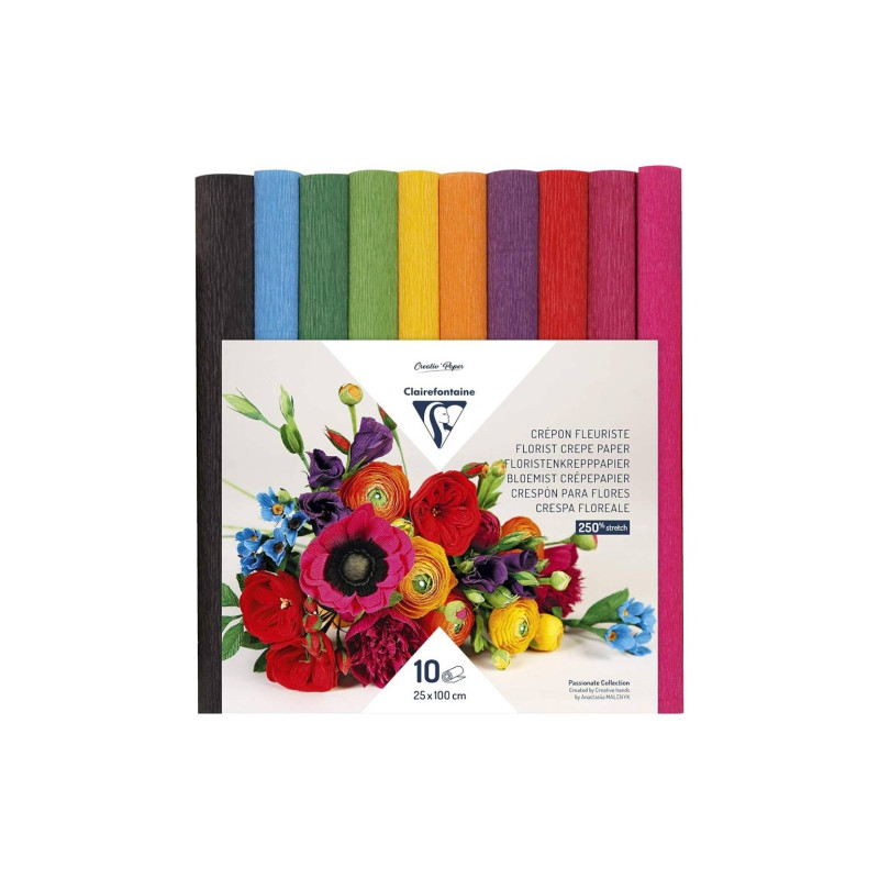 Clairefontaine krepina florist 25x100cm 10 pieces