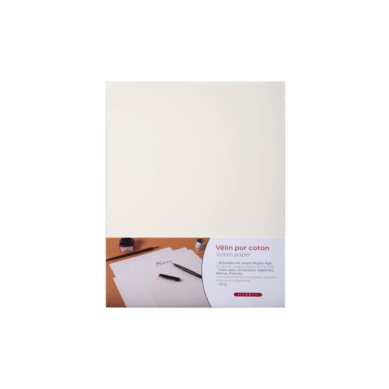 Herbin vellum papier welinowy A4 125g 10 arkuszy - sklep plastyczny -