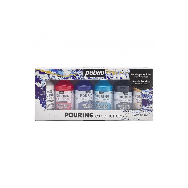Pebeo zestaw do pouringu 6x118ml - sklep plastyczny - szał dla plastyk
