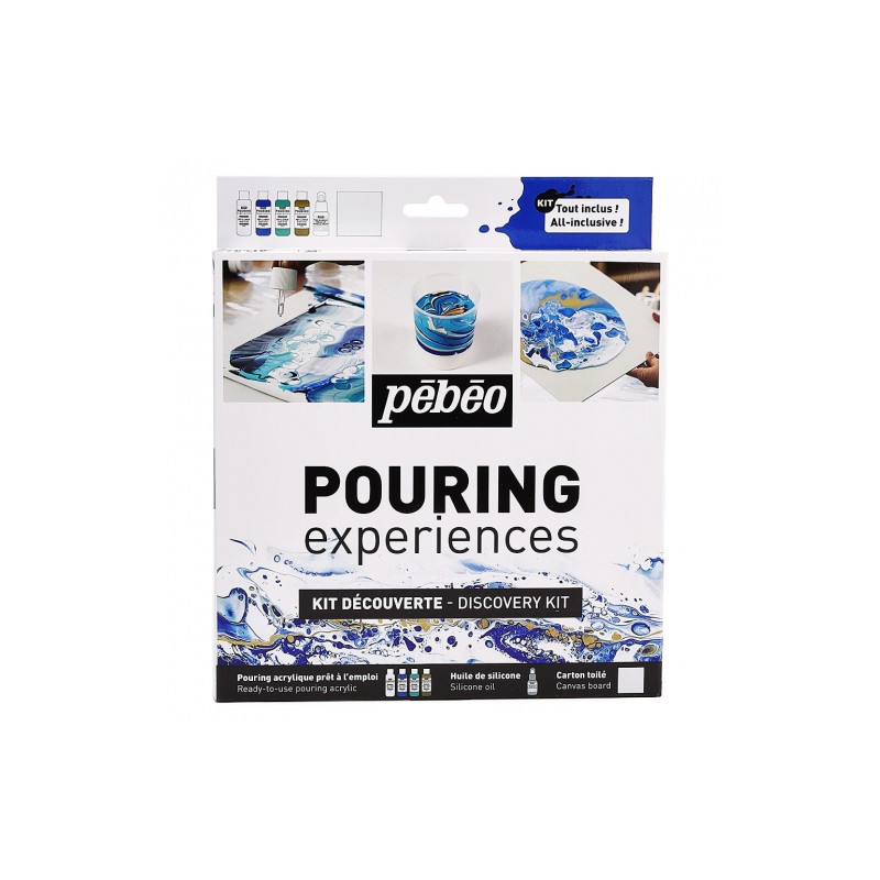 Pebeo discovery kit pouring set 4x59ml + silicone 50ml