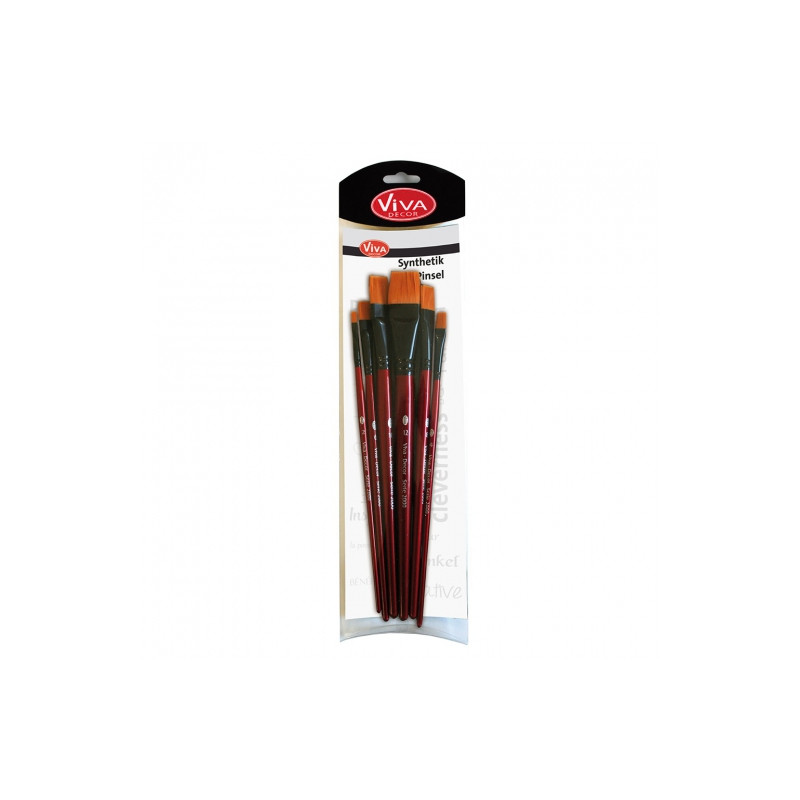 Viva Decor set of 6 flat synthetic brushes