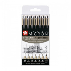 Set of 6 Pigma Micron fineliner pens - szal art - sklep plastyczny