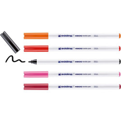 Edding set of 5 markers for fabrics 1mm warm colors